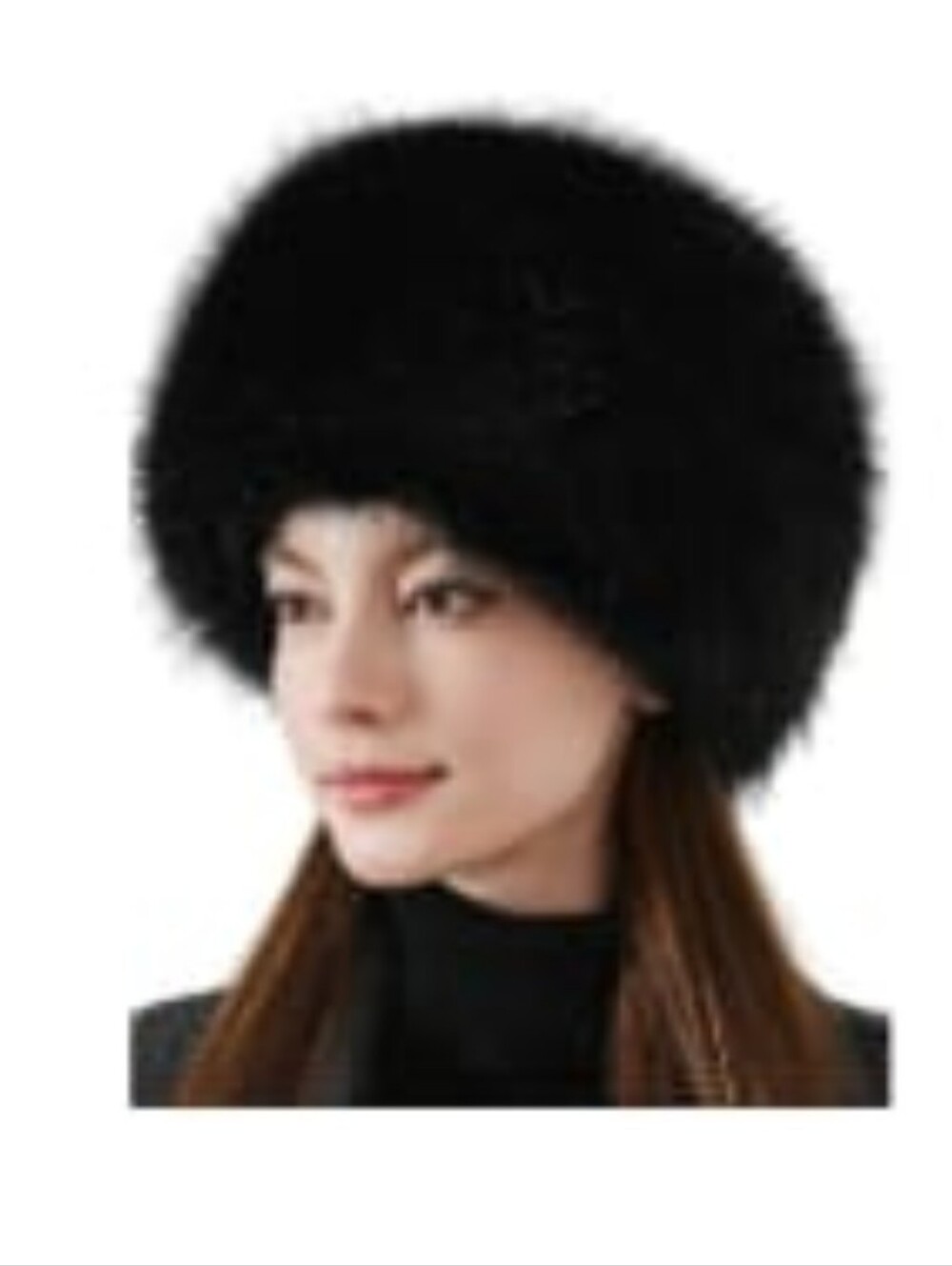 Classic Black Faux Fur Russian-Style Hat - Unbranded